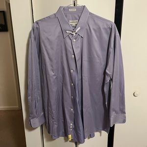 Purple button down dress shirt. 19 neck 34/35. Dry cleaned.